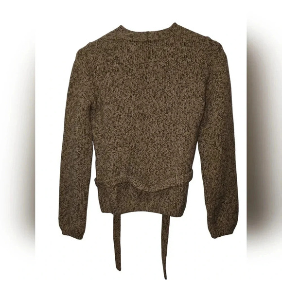 J Crew V Neck Belted Sweater Merino Wool Size PM - Picture 3 of 4